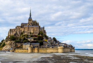 A view of the famous abbey of Mont Saint Michel in France.