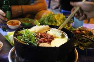 Dining in Hanoi, Vietnam.
