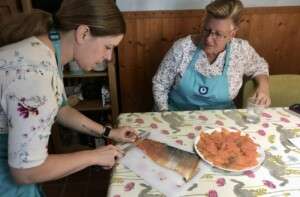 Making gravlax during your Scottish cooking vacation.
