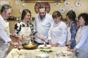 Enjoying a cooking class with Chef Silvia.