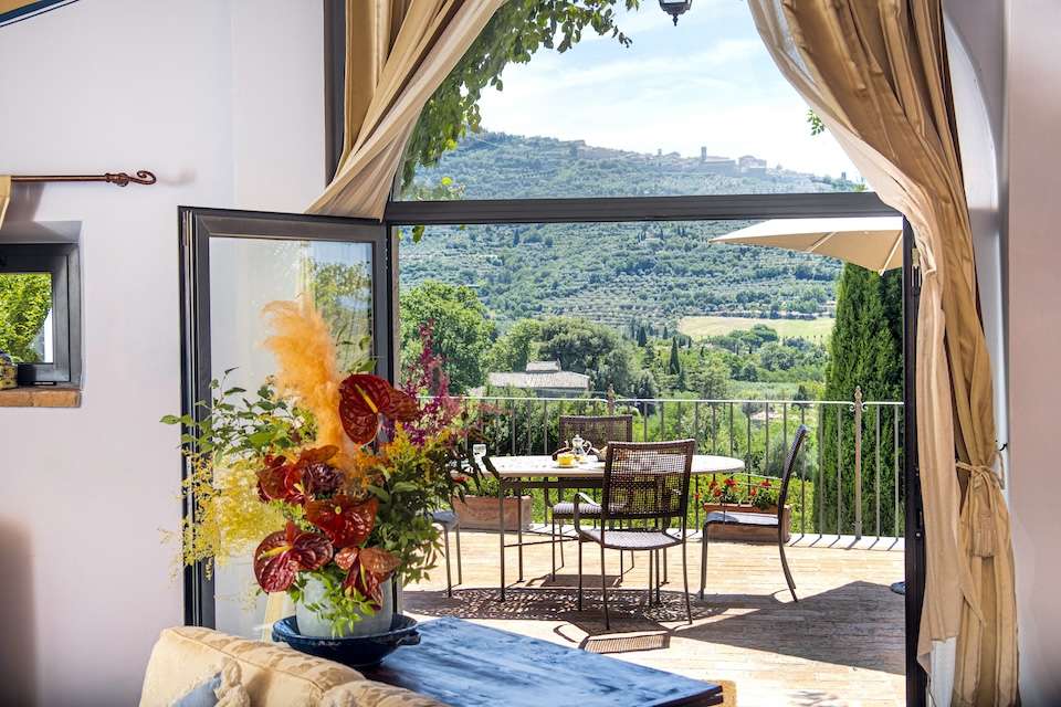 Image for The terrace of the spectacular winery suite at the estate.
