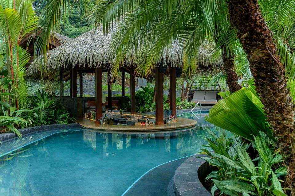 Image for Swim up bar at Tabacon Resort and Spa.