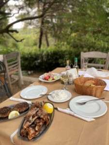 A delicious lunch in Greece.