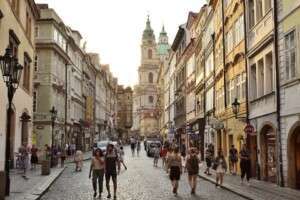 Strolling through Prague on a food tour.